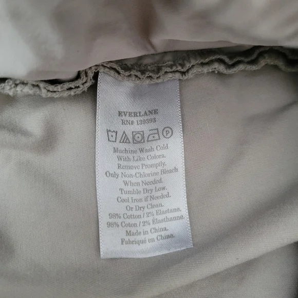 Everlane Easy Pant Pants Trousers Khaki Beige Cotton Elastic Waist Size 6 - Picture 4 of 6